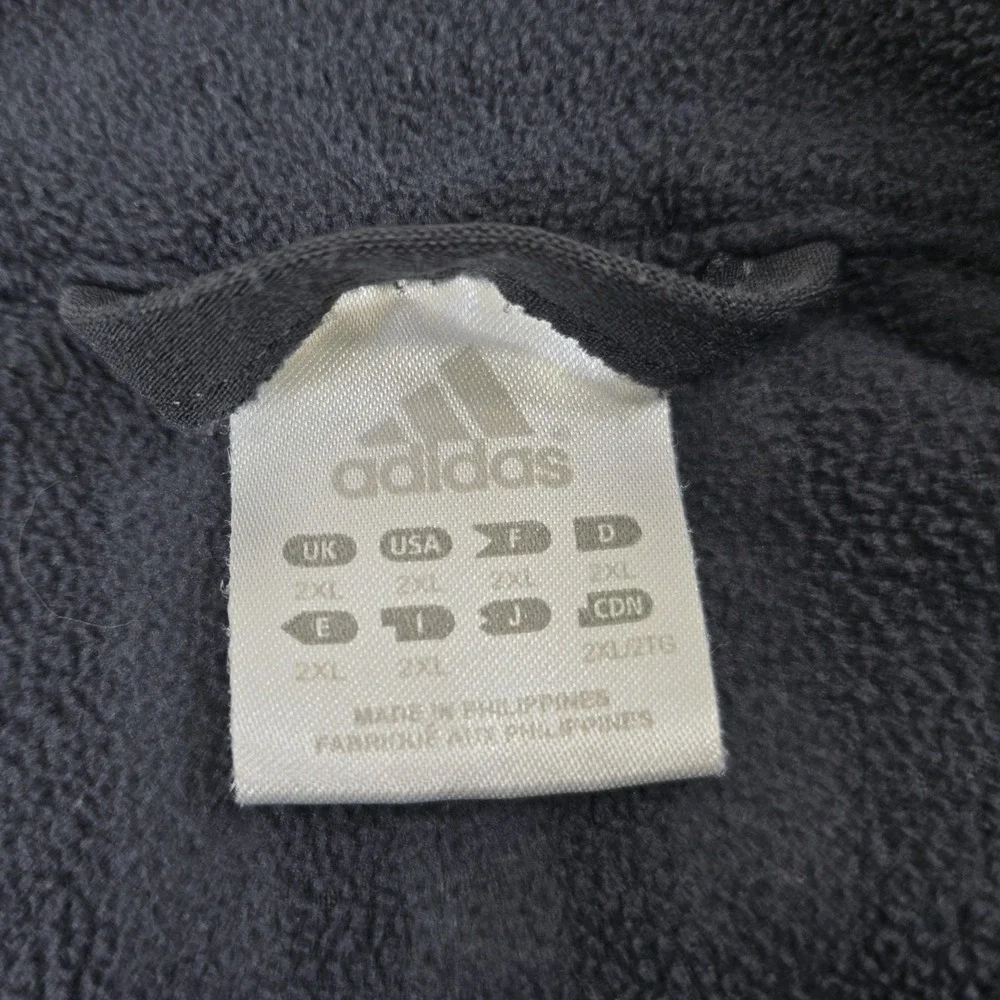 Adidas Mens 2XL Fleece Pullover 1/4 Zip Long Sleeve Gray Activewear Top‎
